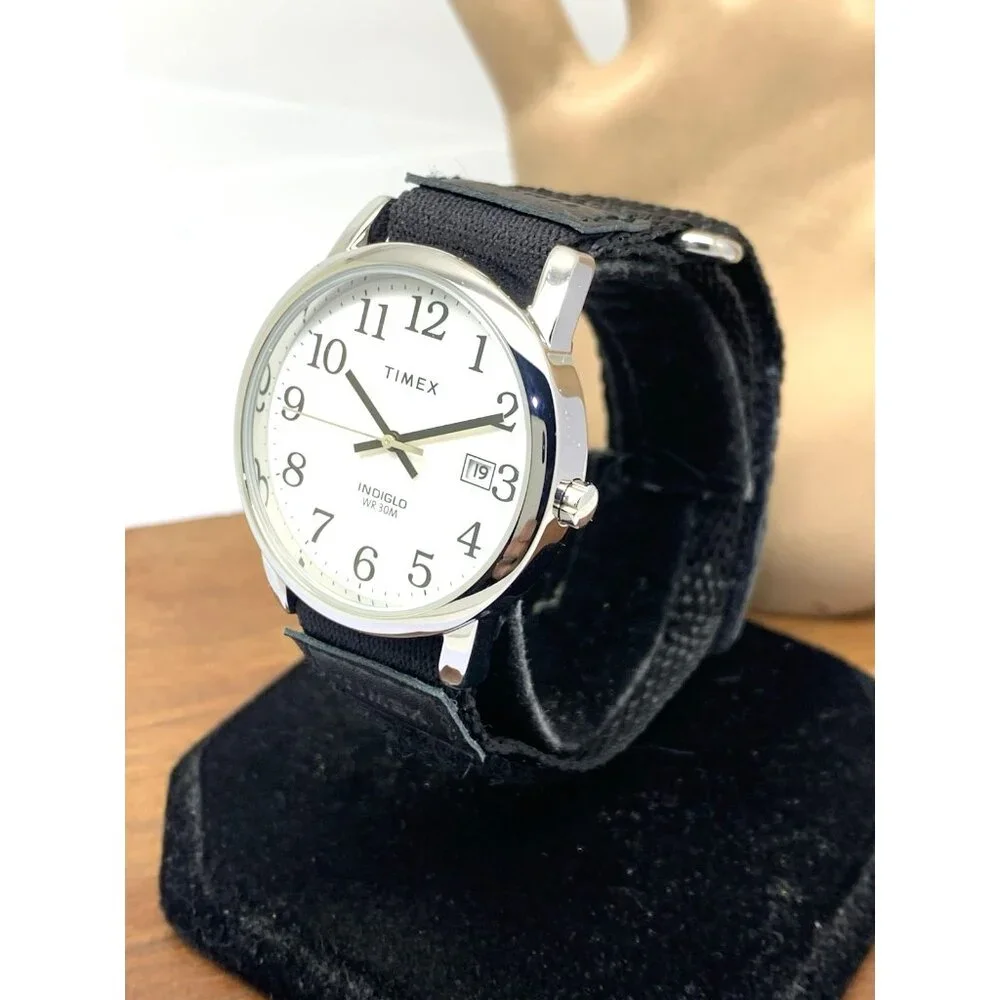 Timex Men's Watch TW2U84900 Easy Reader Quartz Indiglo White Dial Nylon 35mm